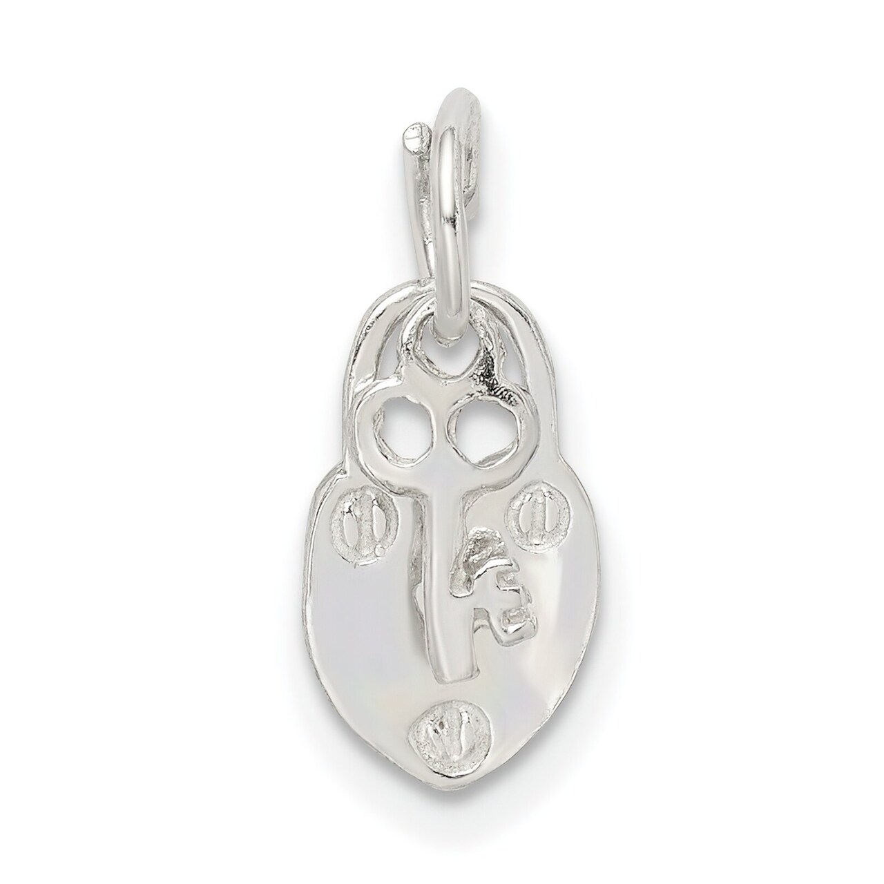 Sterling Silver Lock & Key Charm Pendant Love Jewelry 16mm x 12mm